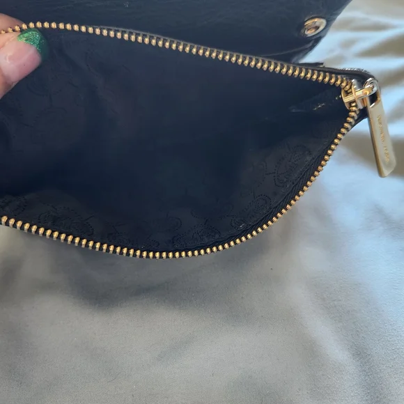 Michael Kors Black Leather Crossbody with Gold Logo - Picture 4 of 10